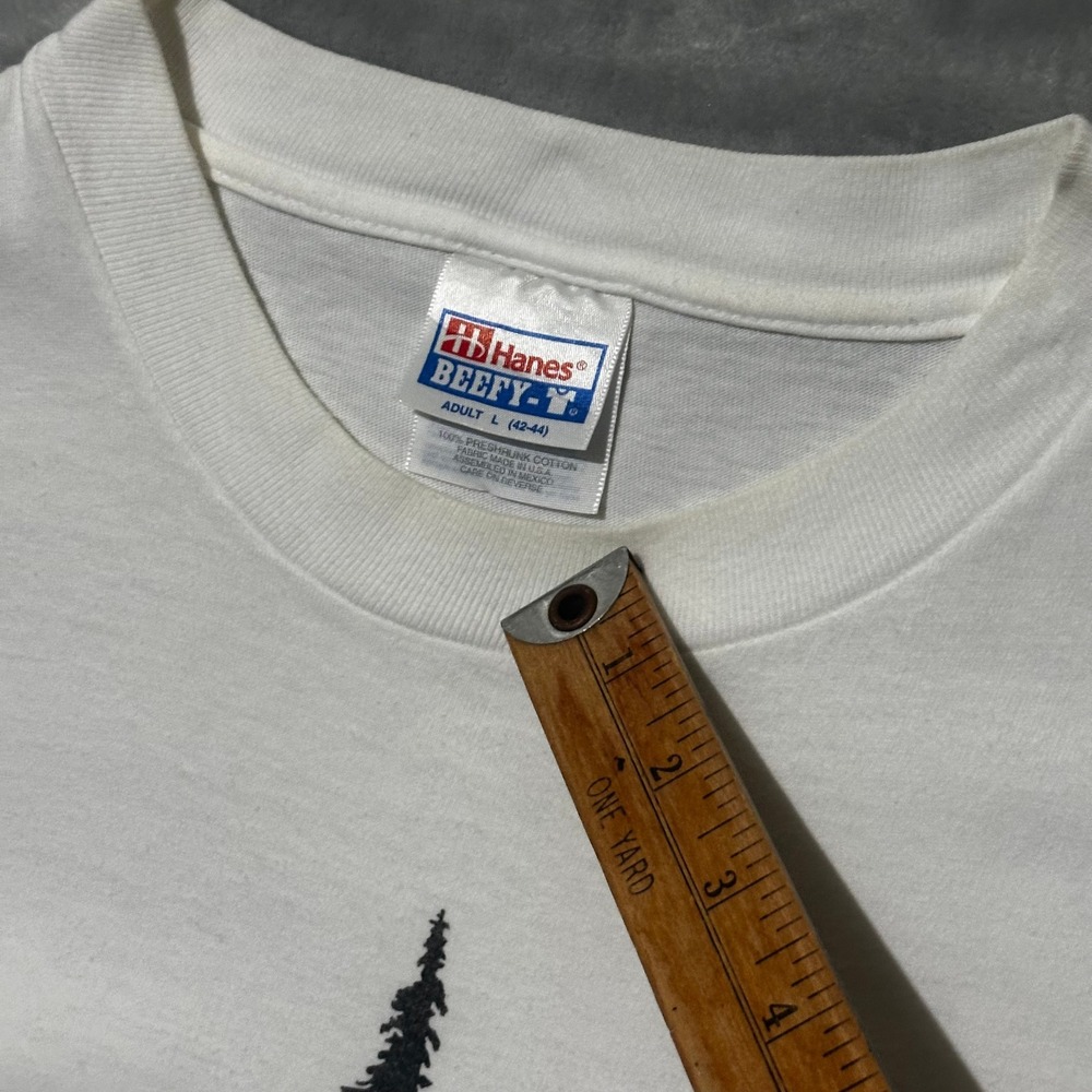 Vintage Stanford University T-Shirt Mens Large White Single Stitch Hanes Beefy - Picture 5 of 10